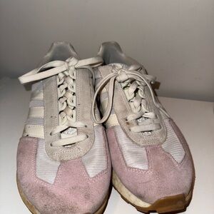 adidas Women's Pink and Cream Sneakers